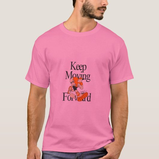 前進し続けるモチベーションランニングTシャツ Tシャツ (正面)