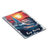 前進し続ける帆船ジャーナルカバー - 励まし ノートブック (右側)