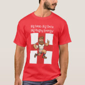 前進する楽しいイングランドラグビーヒーロー Tシャツ (正面)