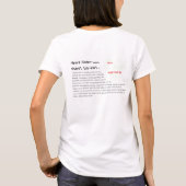 前部および背部ティー Tシャツ (裏面)