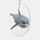 前部に泳いでいるホホジロザメ セラミックオーナメント (左)