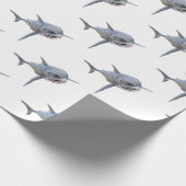 前部に泳いでいるホホジロザメ ラッピングペーパー (角)