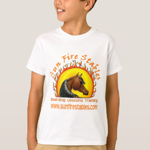 前部の日曜日の火の馬小屋のロゴ Tシャツ
