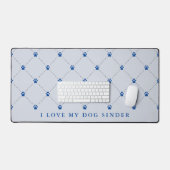 前部印刷パターン青パーソナライズされた デスクマット (キーボード&マウス)