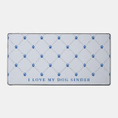 前部印刷パターン青パーソナライズされた デスクマット (正面)