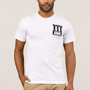 前部小型のロゴ、バックのIII腕のワイシャツの文字 Tシャツ