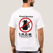 前部猫の嫌悪症及び背部Tシャツ Tシャツ (裏面)