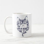 前部表面仕上げ猫の子ネコの顔のステンシル コーヒーマグカップ (左)