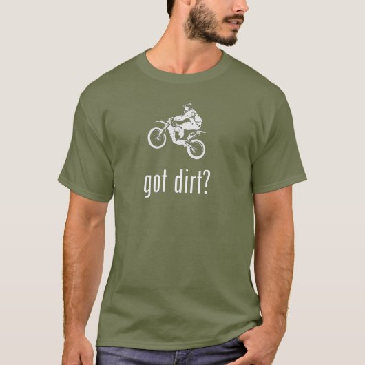 前部道の森を離れてオフロード得られた土のバイクのdirtbike tシャツ (正面)