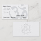 前部、円の背部の7チャクラのOmの記号 名刺 (正面/裏面)