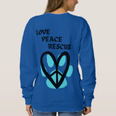 前面および背面キャットレスキュー スウェットシャツ (裏面)