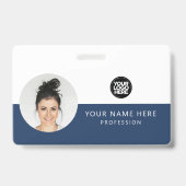 前面と背面が同じ |従業員の写真、ロゴ、名前 バッジ (正面)