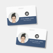 前面と背面が同じ |従業員の写真、ロゴ、名前 バッジ (正面＆裏面)