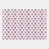 前面と背面の象のパタ数々のーン色 ラッピングペーパーシート (正面3)