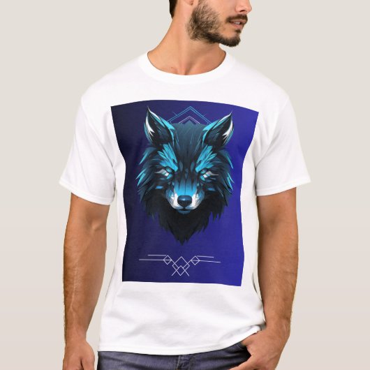 前面にデザインのあるホワイトのハーフTシャツ Tシャツ (正面)
