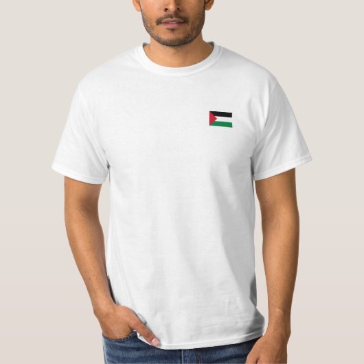 前面にパレスチナ国旗、背面にアラビア国旗Tシャツ Tシャツ (正面)