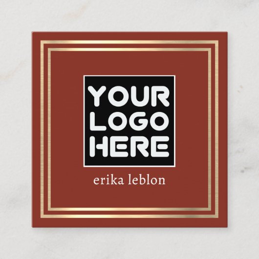 前面にロゴを追加 |テラコッタ広場 スクエア名刺 (正面)