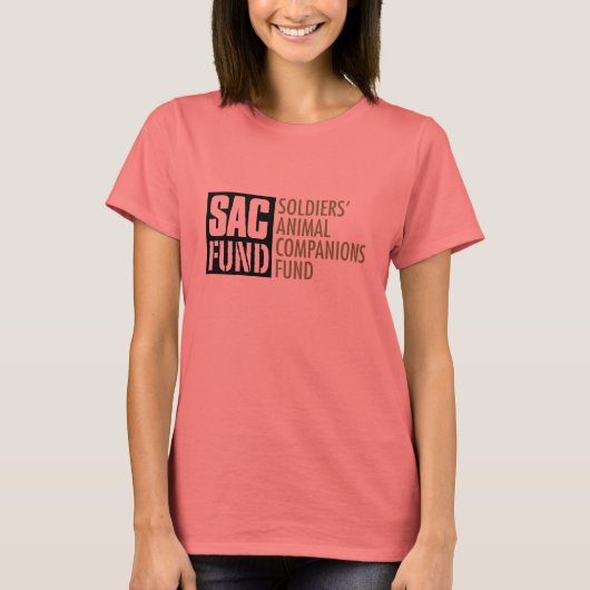 前面のレディースリンガーTシャツSACロゴ Tシャツ (正面)