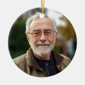 前面ミニマルのみの写真 – 背面文字 セラミックオーナメント (正面)