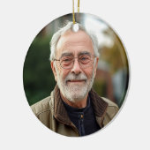 前面ミニマルのみの写真 – 背面文字 セラミックオーナメント (左)