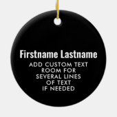 前面ミニマルのみの写真 – 背面文字 セラミックオーナメント (裏面)