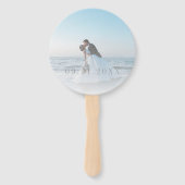 前面モダンと背面の写真の式結婚のオーバーレイ ハンドファン (裏面)