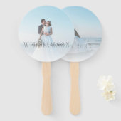 前面モダンと背面の写真の式結婚のオーバーレイ ハンドファン (正面&裏面)