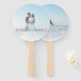 前面モダンと背面の写真の式結婚のオーバーレイ ハンドファン