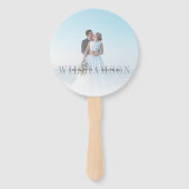 前面モダンと背面の写真の式結婚のオーバーレイ ハンドファン (正面)