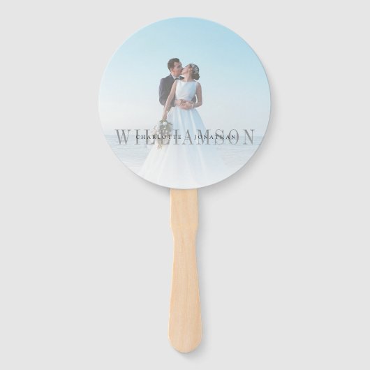 前面モダンと背面の写真の式結婚のオーバーレイ ハンドファン (正面)