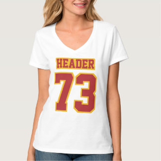 前面白い緋色の赤い金ゴールド女性ハネス・ナノティー Tシャツ