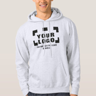 前面+オプション背面、ビジネスロゴ薄い灰色 パーカ
