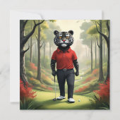 前:タイガーの遊ゴルフ、フラット誕生日カード カード (裏面)