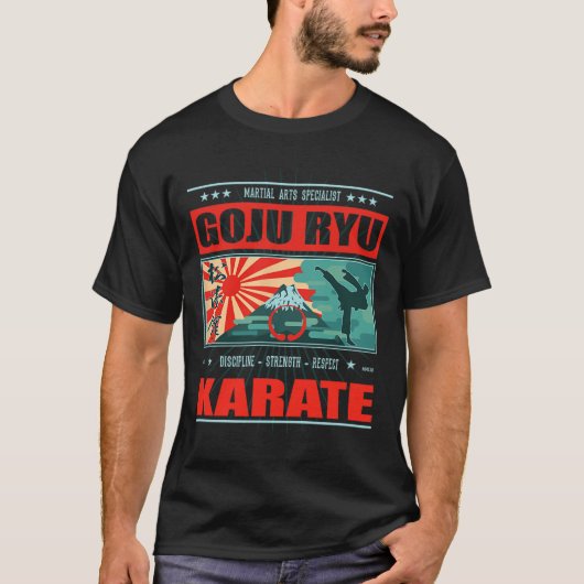 剛柔流空手漢字 Tシャツ (正面)