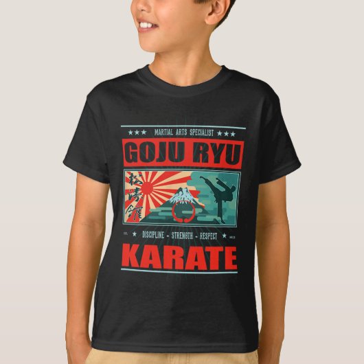 剛柔流空手漢字 Tシャツ (正面)