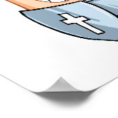 剣おっちょこちょいの漫画輝くの鎧を着けた騎士 ポスター (角)