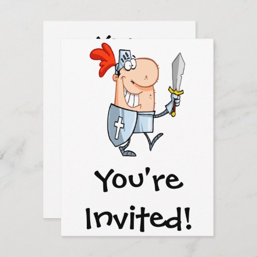 剣おっちょこちょいの漫画輝くの鎧を着けた騎士 招待状 (正面/裏面)