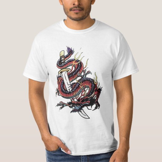 剣およびドラゴン Tシャツ (正面)
