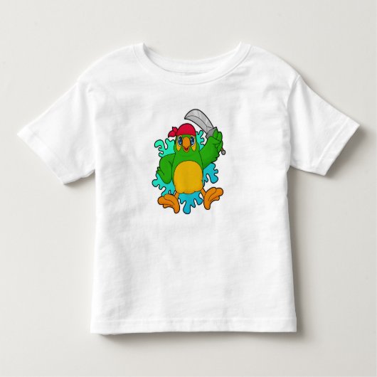 剣で海賊としてオウム トドラーTシャツ (正面)