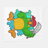 剣で海賊としてオウム フリースブランケット (正面(横))