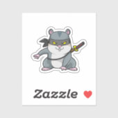 剣との武術芸術の忍者としてのハムスター シール (シート)