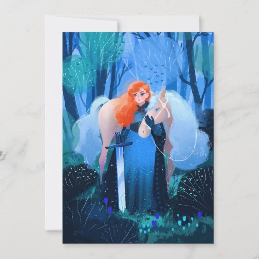 剣と白い馬の女性 招待状 (正面)