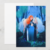 剣と白い馬の女性 招待状 (正面/裏面)