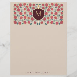 剣と盾のミディアムファンタジー モノグラム レターヘッド