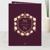 剣と盾のメディエーバルファンタジー結婚式のモノグラム招待状 サンキューカード (裏面)