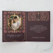 剣と盾のメディエーバルファンタジー結婚式のモノグラム招待状 サンキューカード (内部)