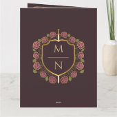 剣と盾のメディエーバルファンタジー結婚式のモノグラム招待状 サンキューカード (裏面)