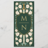 剣と盾のメディエーバルファンタジー結婚式のモノグラム招待状 メニュー (裏面)