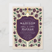 剣と盾のメディエーバルファンタジー結婚式のモノグラム 招待状 (正面)