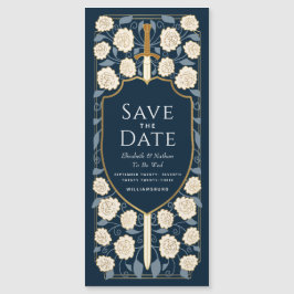 剣と盾の中世ファンタジー日付を保存 マグネット招待状